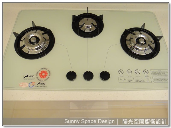 豪山三口白玻璃爐S-300