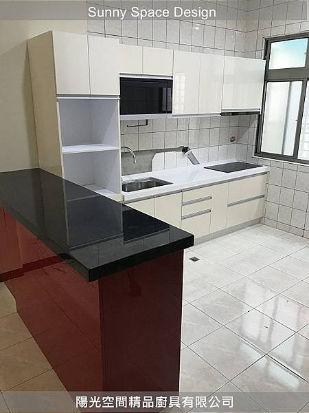 台北L型廚具結晶鋼烤與人造石檯面