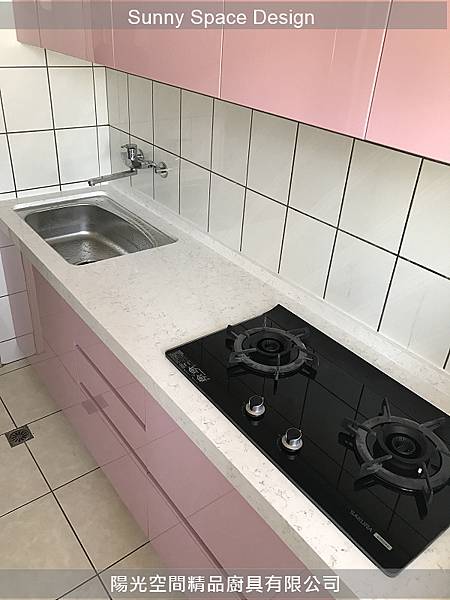 粉紅廚房完工整體氛圍