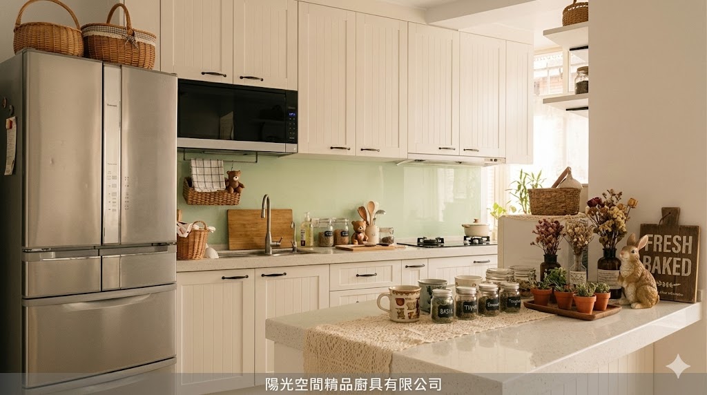 台北和平東路梯字形鄉村風廚具完工照