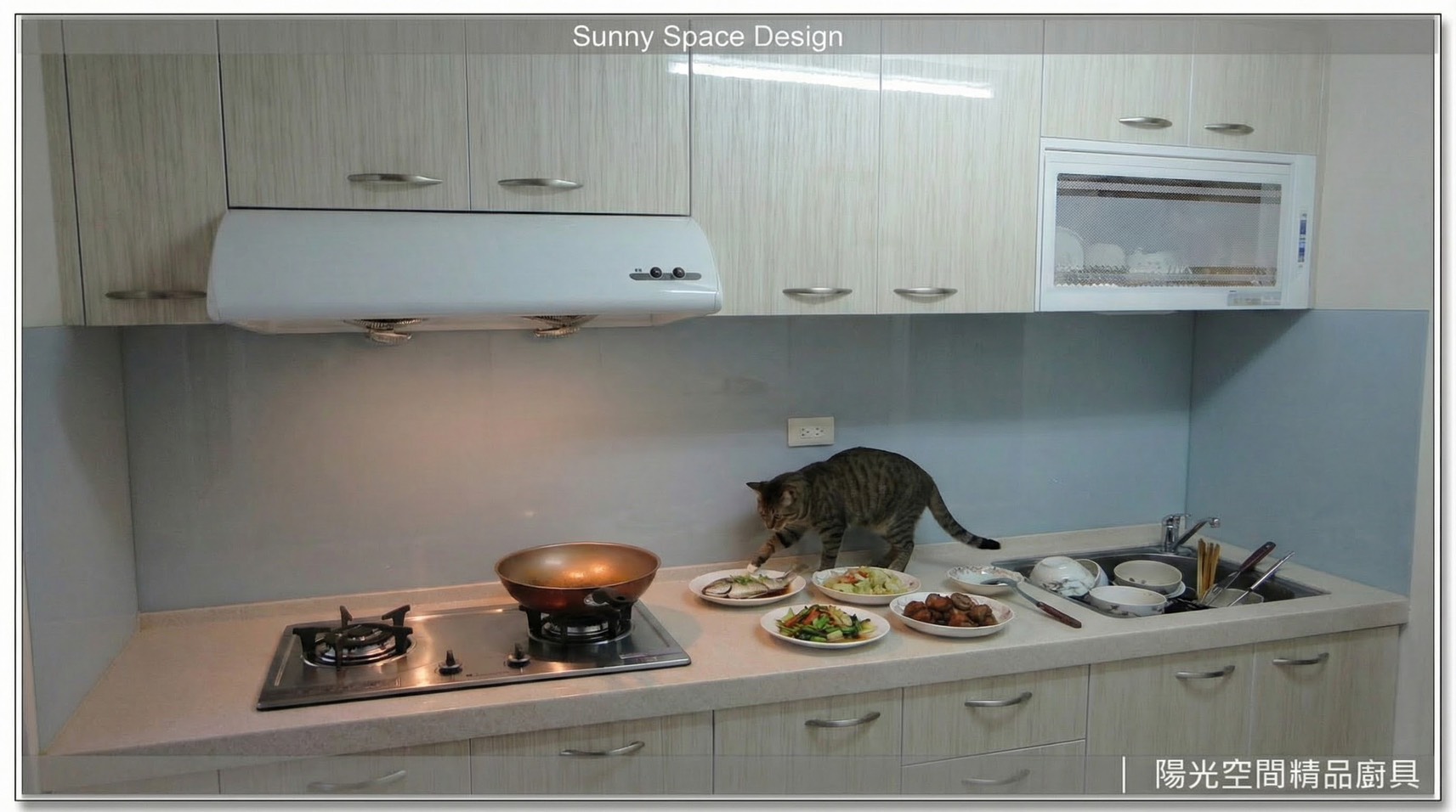 台北羅斯福路木紋美耐廚具 × 三星人造石檯面 × 櫻花三機｜陽光空間精品廚具