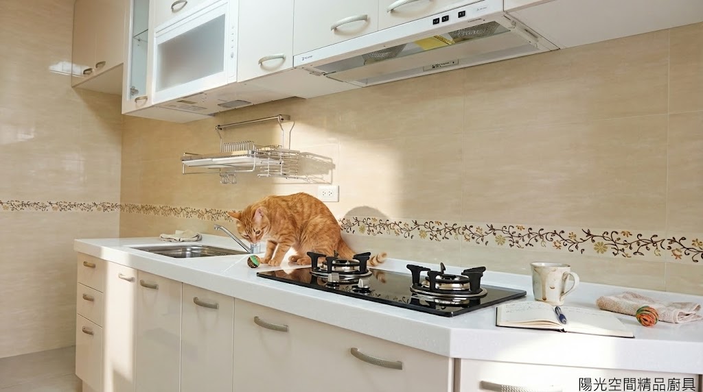 新莊中和街米色系一字型廚具完工照