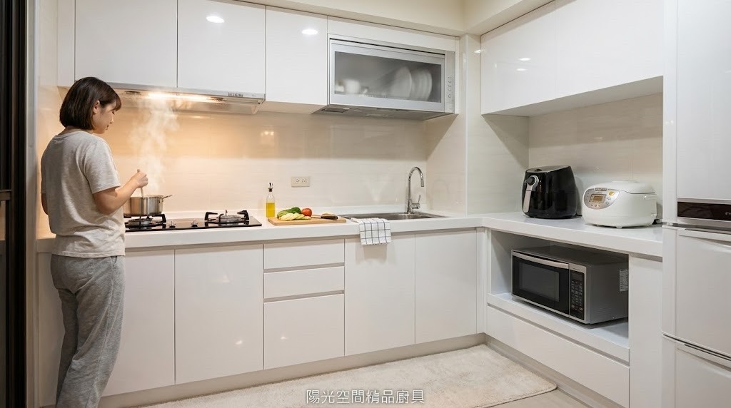 二次追加廚具延伸全景｜人造石檯面無縫接合