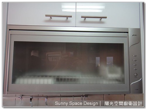 豪山隱藏式排油煙機與銀色烘碗機
