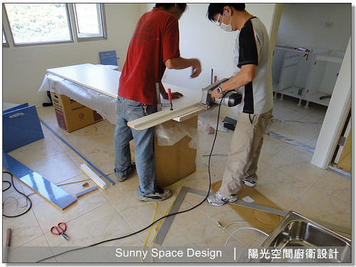 淡水興福寮希臘海洋風藍白廚房全景