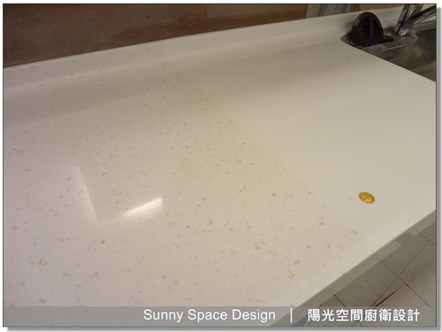 三重現代風廚房｜354cm 雙花色檯面全景