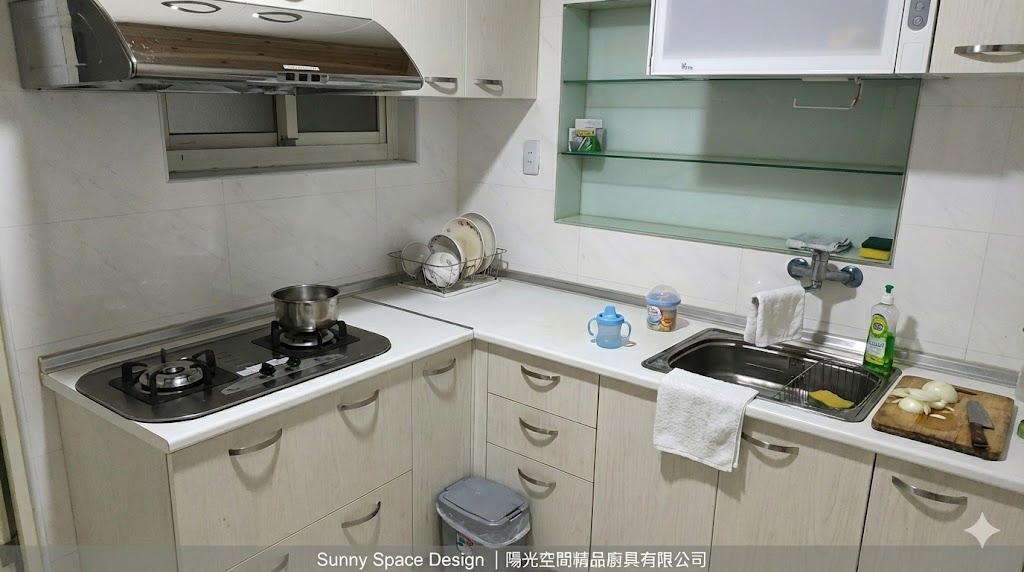 中和宜安路美耐板L型出租廚具完工照