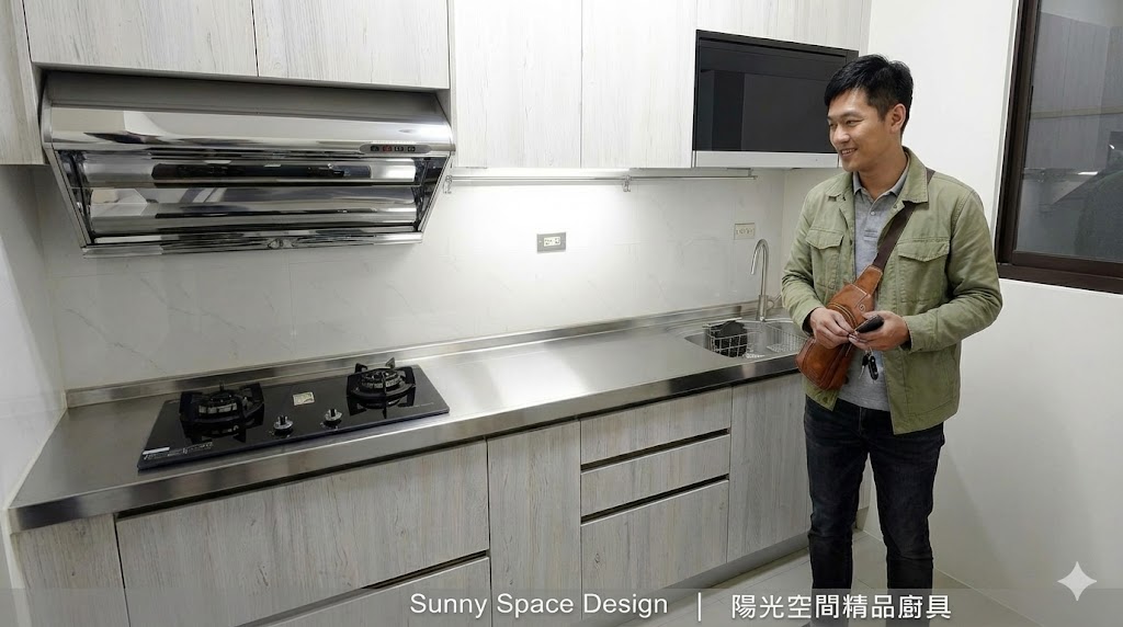 板橋國光街不銹鋼檯面一字型廚具完工照