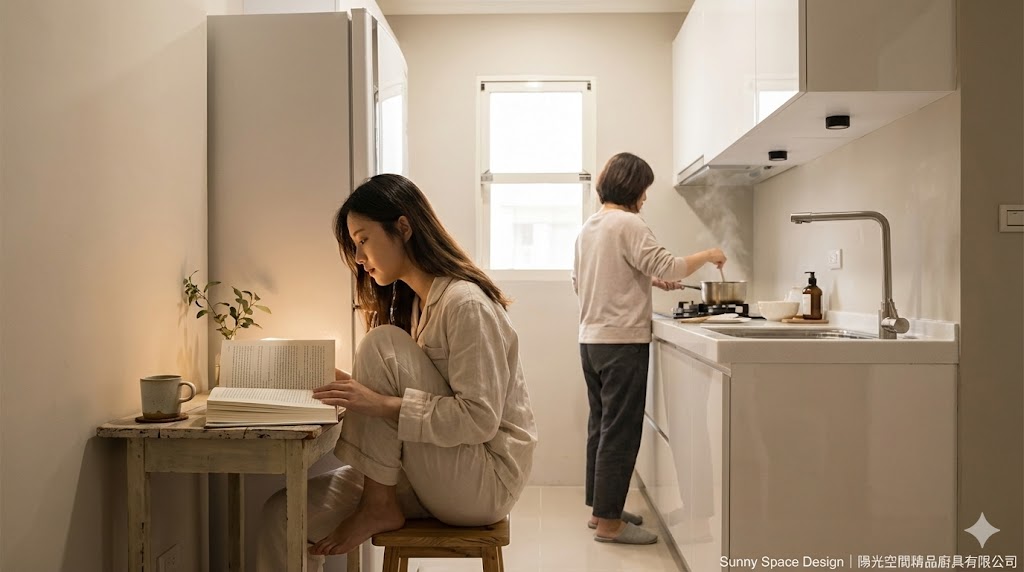 板橋長安街二字形文青風廚房完工照