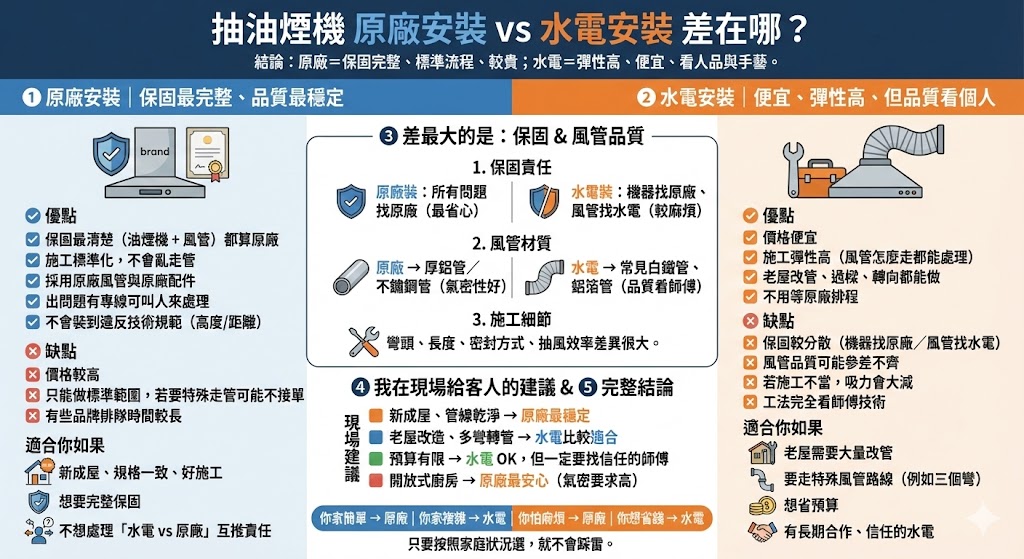 抽油煙機原廠技師安裝施工示意圖