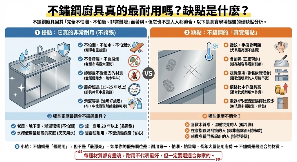 全不鏽鋼廚具桶身與門板示意圖