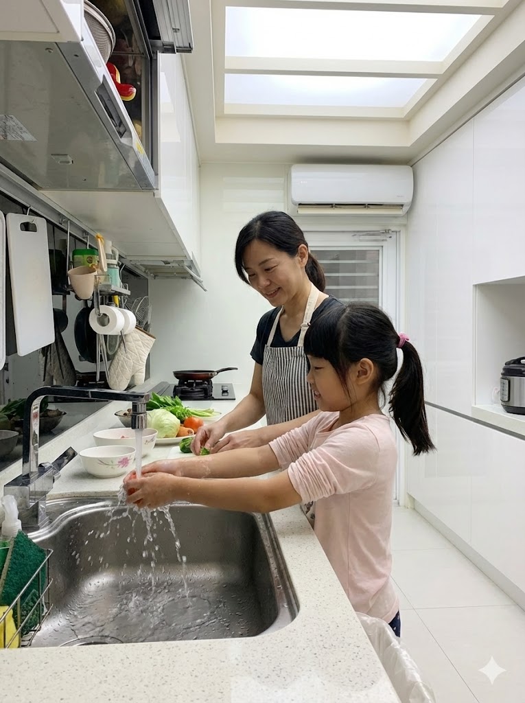 《廚房小說集》1 AI情境圖:職業婦女面對家中混亂,眼神透露出即將爆發的怒氣